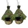 Unique Birdhouse Comfortable Birdhouse Hand-Woven Natural Grass Hummingbird House For Garden Outdoor Decoration Window Hideaway