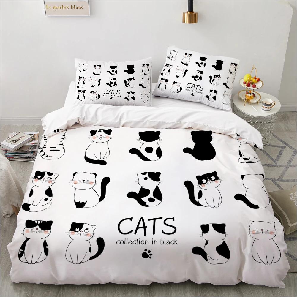 Comforter Animal Kitty Lovely Pet Pink Cat Cartoon Polyester Simple Style Theme Bedroom Decorations Children Girl