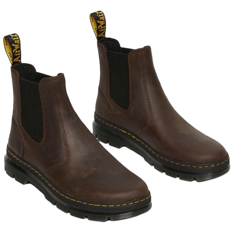 Dr. Martens Leather Trendy Versatile Short Chelsea Boots Unisex boots Dark-Brown 25978207