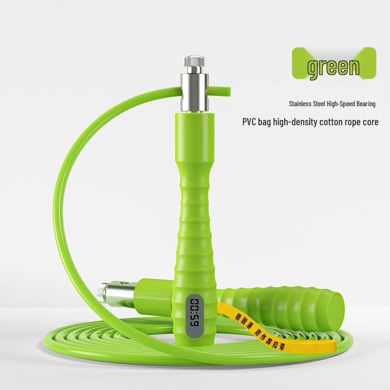 Durable Skipping Rope with Non-slip Handle, Stainless Steel Bearings, Precise Counting & Timing, Ideal for School Students' Exams and Training.