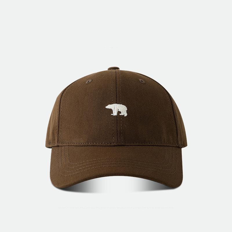Polar Bear Embroidered Baseball Hat Fashionable, Casual, Sunshade Versatile Big Head Circumference Sunshade