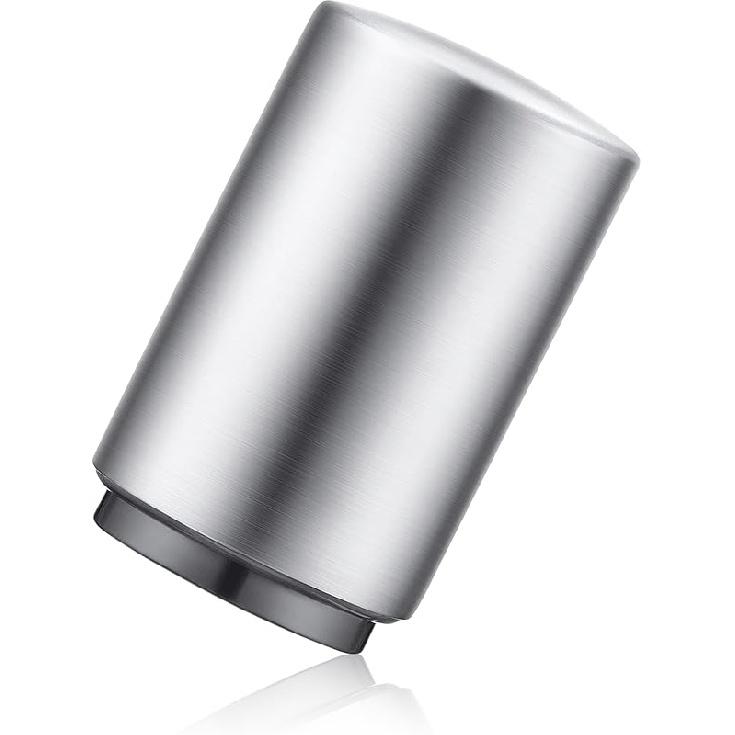 Premium Beer Bottle Opener (Silver), 1 PC Stainless Steel Automatic Push Down No Damage Quick to Open Small Portable Bottle Cap Openers for Home Bars 1 PC