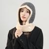 Korean Balaclava Women's Autumn and Winter Hat and Scarf Integrated Outdoor Warm Ear Protection Woolen Knitted Hat