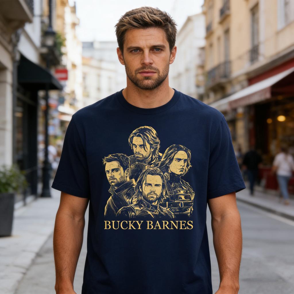 ZX Retro Sebastian Stan Graphic Cotton Tshirts for Movie Fan Gift Marvel Superhero Print Tshirt Summer Casual Soft Men Clothing