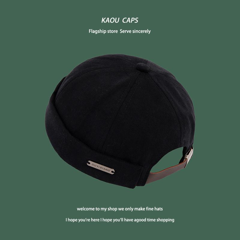 Trendy Poly Cotton Streetwear Hat For Men And Women Adjustable Design Brimless