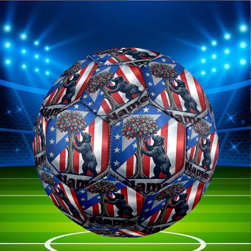 Custom Name Personalized Atletico Madrid Print Size 5 Soccer Ball Training & Match Football, for Team, Kicking, Gift for Football Enthusiasts