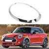 For MINI Cooper F55 F56 F57 2014+ Chrome Silver Left Right Front Headlights Frame Headlight Eyebrow Ring Cover Trim Replacement