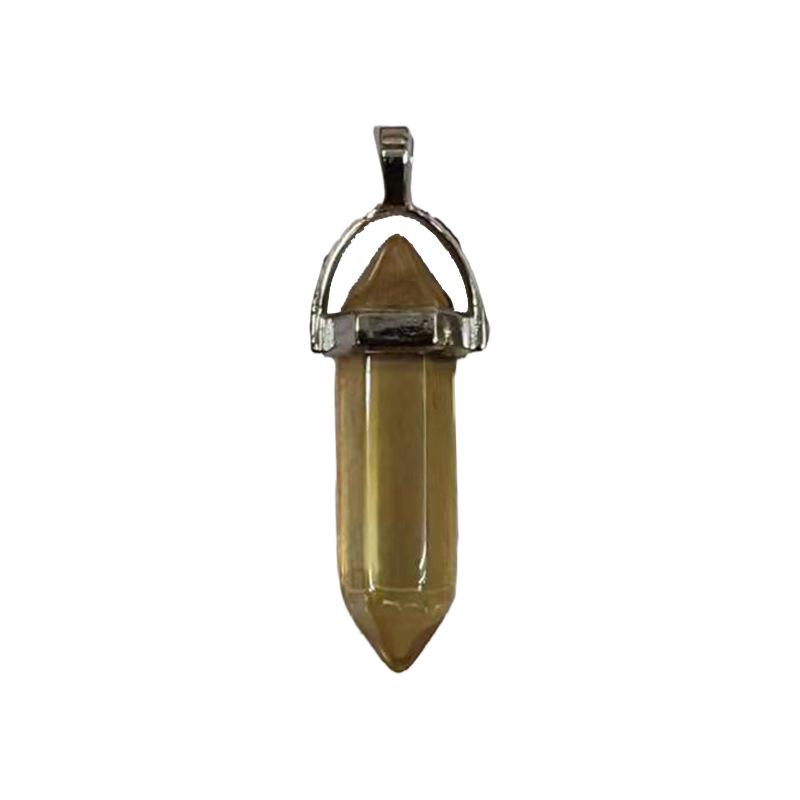 Hexagonal Stone Double-Point Pendant Sweater Chain