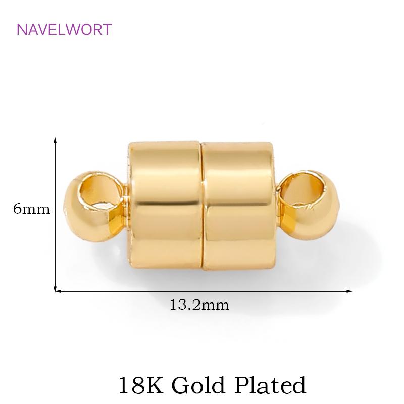18K Gold Plated Heart Magnet Clasps Charms Brass Metal Magnetic Connector For Bracelet Necklace Making DIY Accessories Wholesale