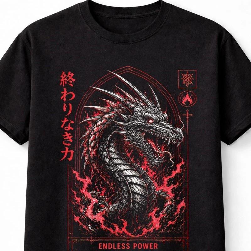 Japanese Dragon Endless Power Fantasy Mythical Beast Unisex TShirt S