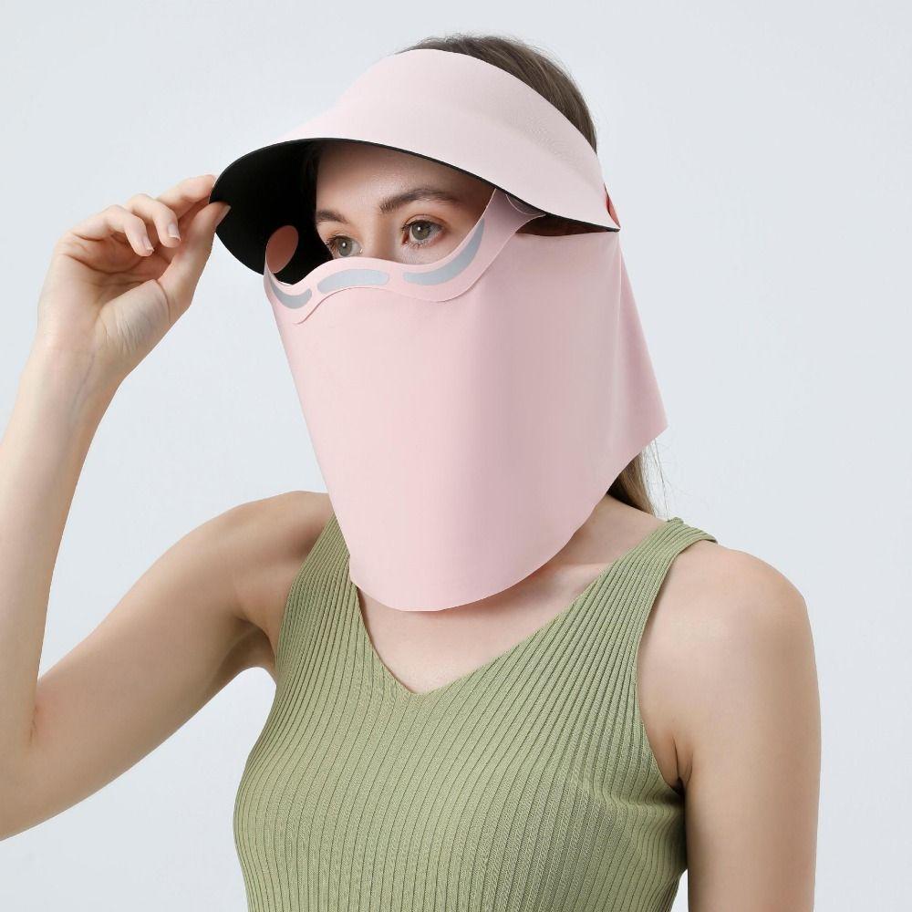 UV Protection Outdoor Sun Cap Magnetic Ice Silk Face Cover Large Brim Sun Hat Beach Activities