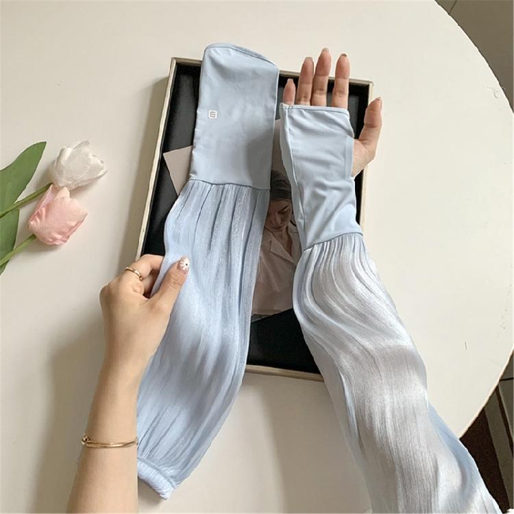 Thin Ice Silk Arm Sleeves Elastic Cuffs Lightweight Comfort For Extended Wear In Warm Climates