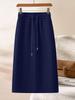 Plus Size High-Waisted Velvet Midi Skirt: Hip-Hugging, Loose Fit, with Slit for Women, Perfect for Autumn/Winter Casual Wear