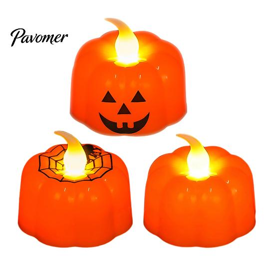 Reusable Holiday Scene Decorations 2Pcs Halloween Pumpkin Flameless Candles, Battery Operated LED Candle, Decorative Candles Atmosphere Lighting