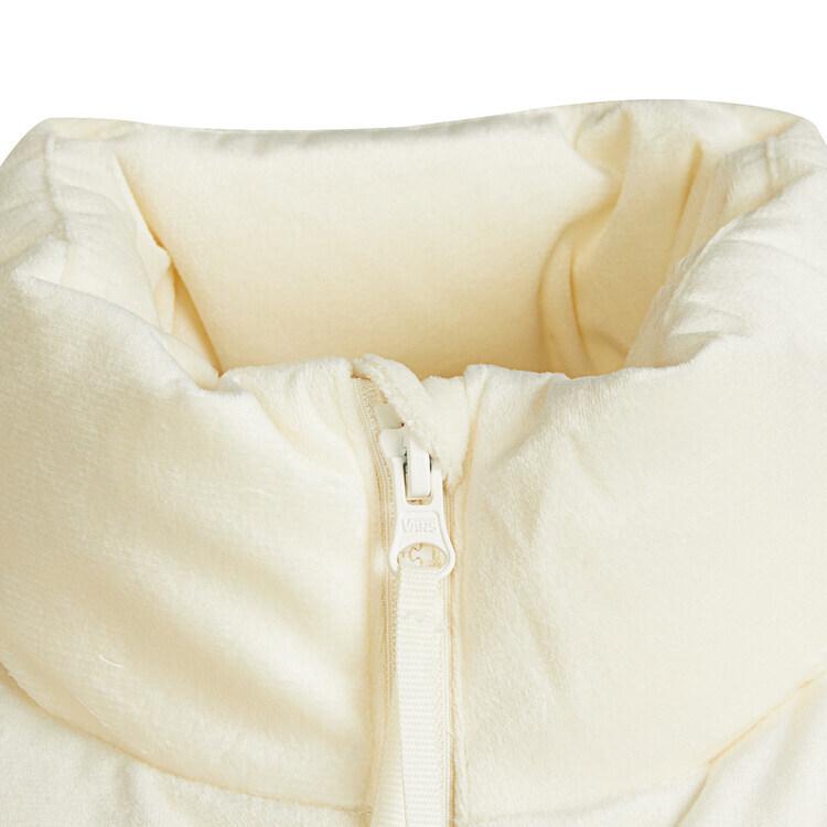 Vans Solid Color Logo Embroidered Stand Collar Zipper Cotton Jacket Women jackets White VN0A7YII3KS