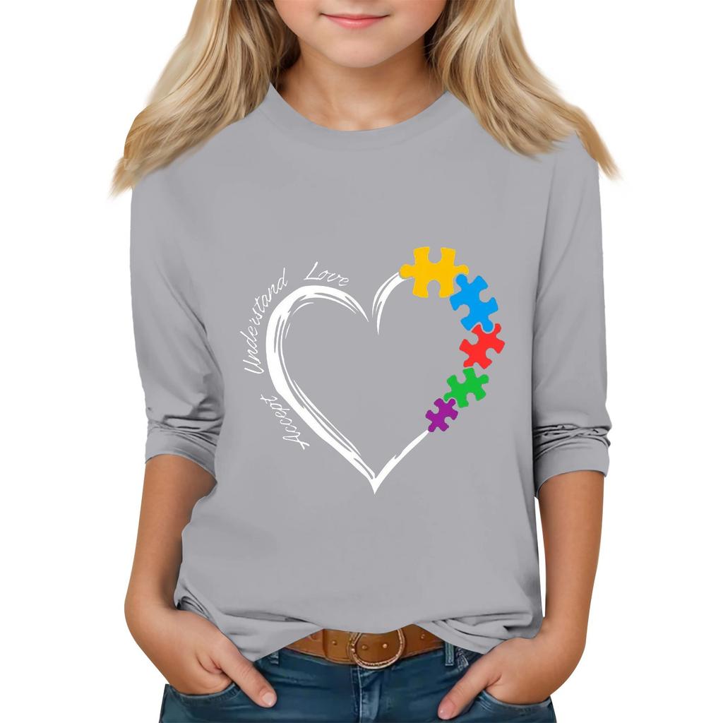 Kinder Siebenärmel Rundhals Oberteil Valentinstag Bedruckt Alltags Freizeit Oberteil