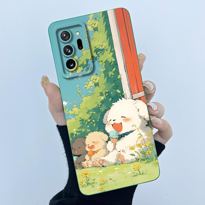 For Samsung Galaxy Note 20 Ultra Fashion Simplicity Oil Painting Flowers Ultra-thin Matte Anti-fingerprint Protector Phone Case