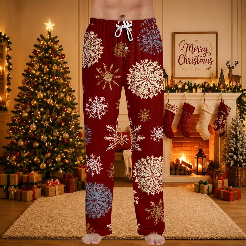 Men's Christmas Print Sleep Pants for Casual at Home
