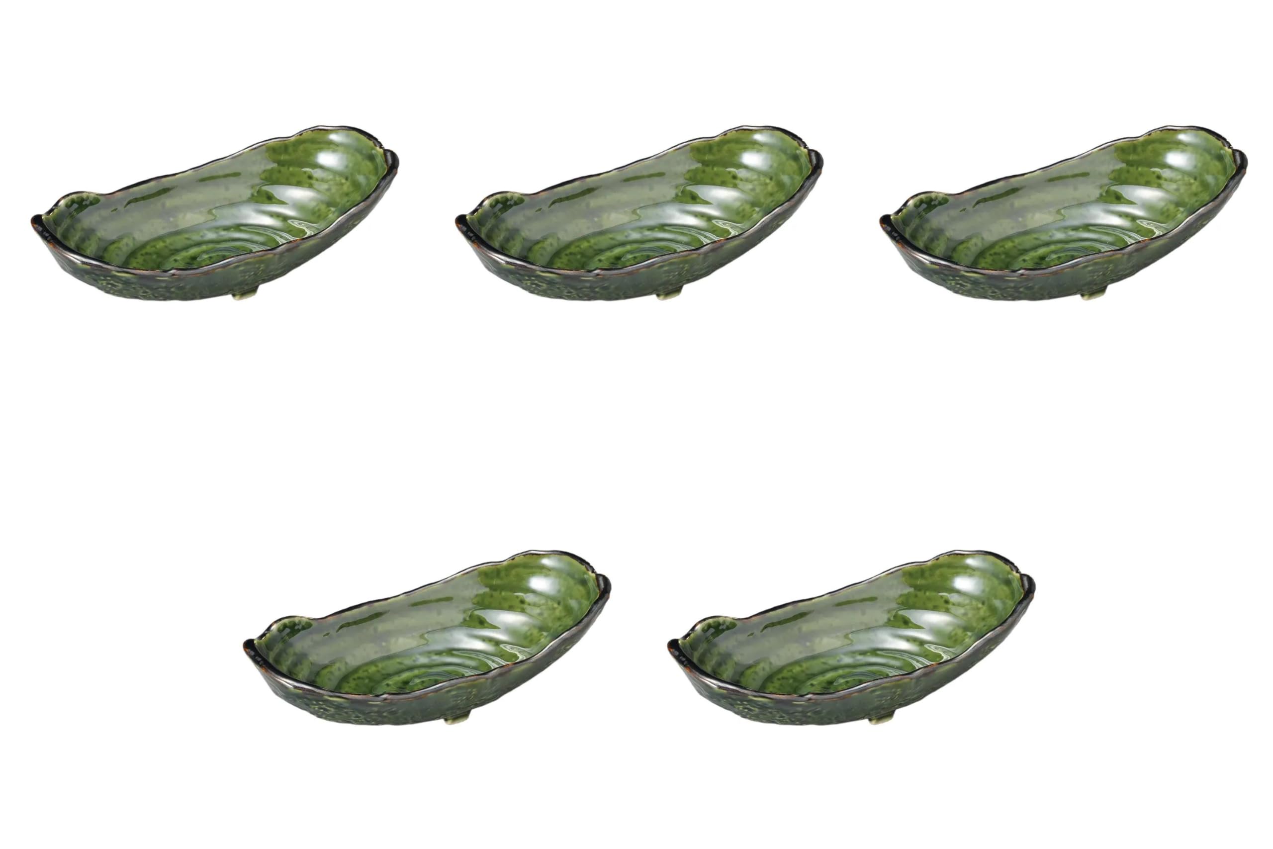 

Набор из 5 овальных сервировочных блюд Oribe x 9 x сервировочных блюд Setomonohonpo на трех ножках [19,6 5,2 см]