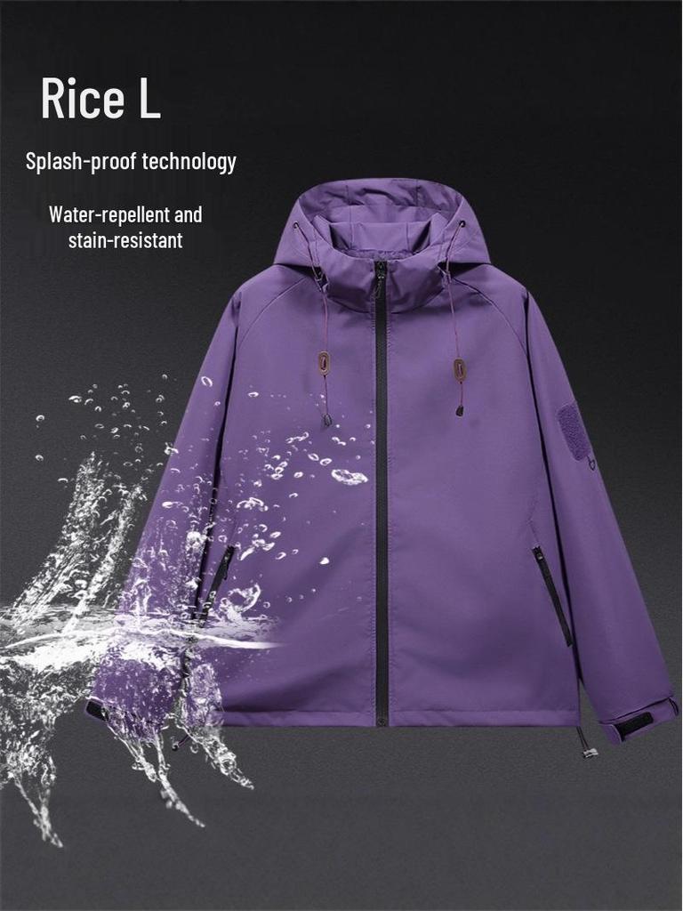 Men's 2025 Spring/Autumn Windproof Waterproof Hooded Jacket: Trendy, Loose-Fit Workwear Outerwear