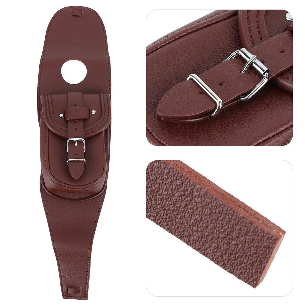 Motorcycle PU Leather Gas Fuel Tank Cover Panel Pad Bib with Pouch Motorbike AccessoryBrown