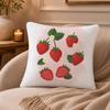 Strawberries Cushion Cover Anti-dustmite Pillowcase Invisible Zipper Silky Short Plush Sofa Cushion Cover