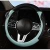 YUNZLAN Stylish Cute Cat Ear Steering Wheel Cover For Women Girl,Leather Auto Car Steering Wheel Cover Universal Fit 15 Inch Car Interior Accessories