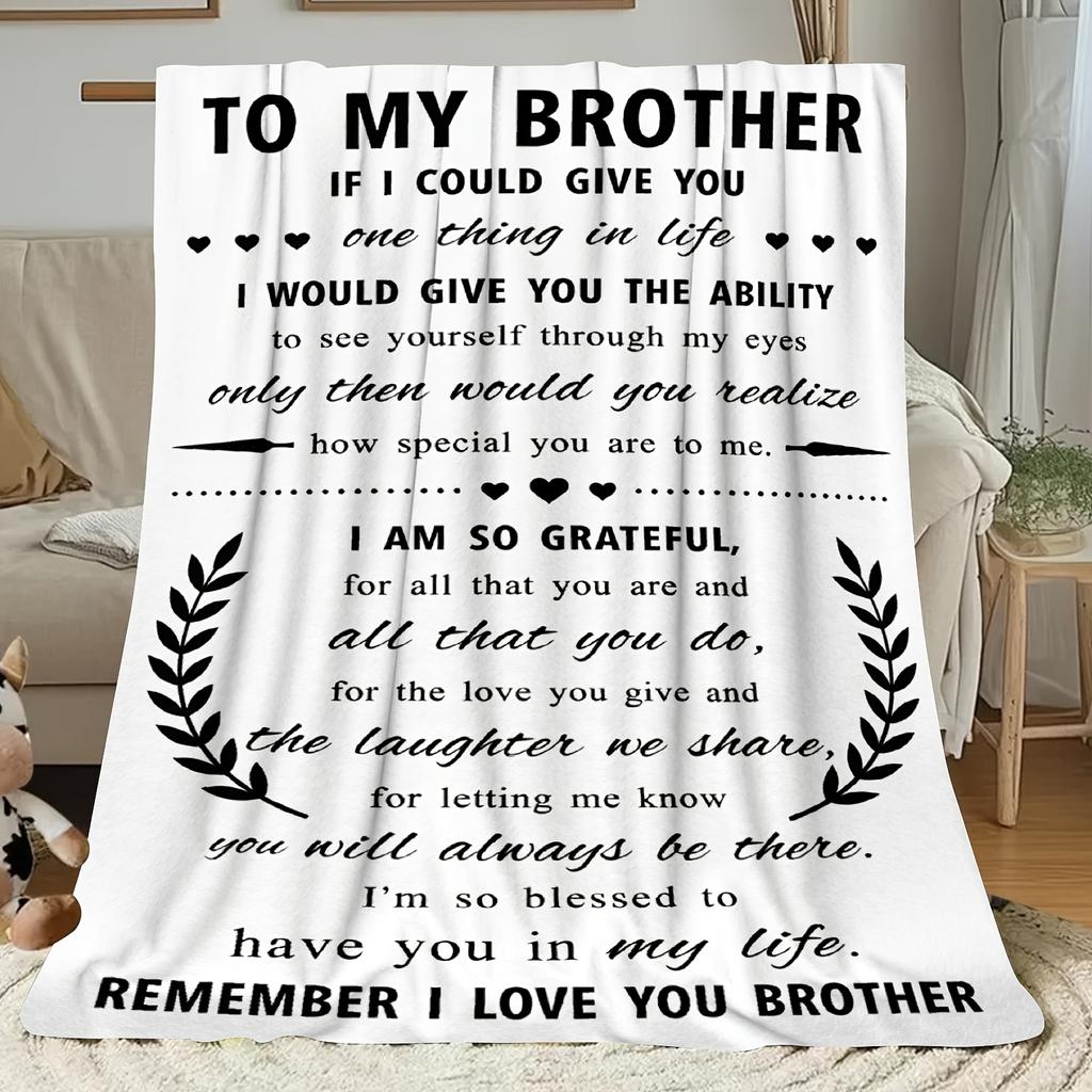 Brother Gift Soft Flannel Blanket for Men, Birthday Gifts for Brother from Sister, Local Warehouse Cozy Throw