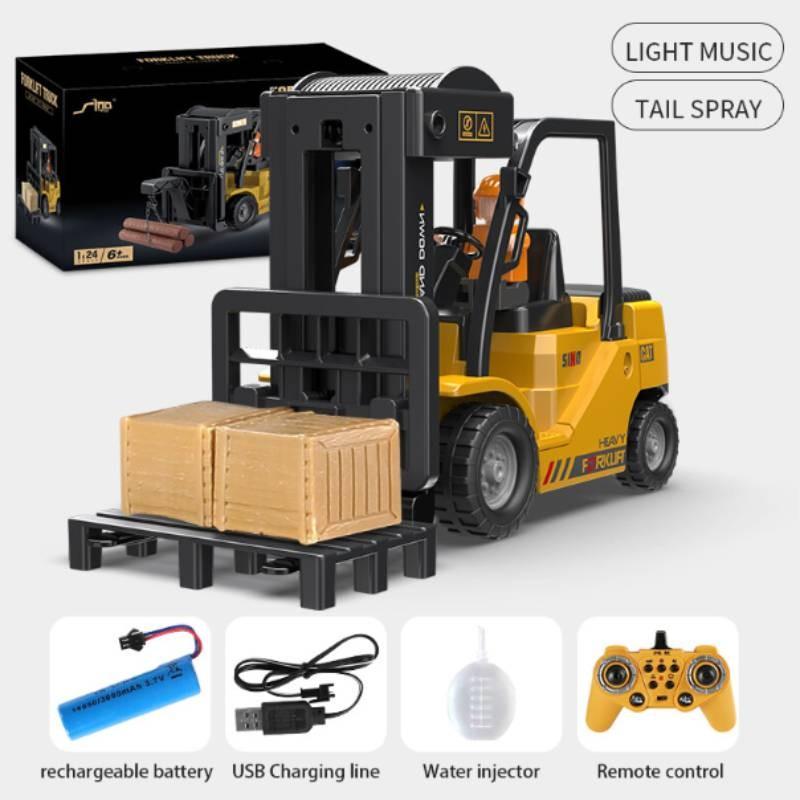 Remote Control Alloy Fork Lift Truck Crane Toy Lift Spray Simulated Sound Design
