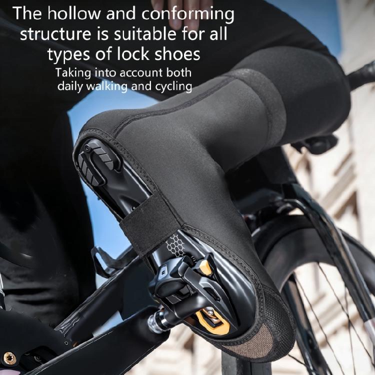 1 Pair Night Riding Safety Cycling Shoe Cover Waterproof Design Elastic Cuff Convenient On Off Reflective Night Safety