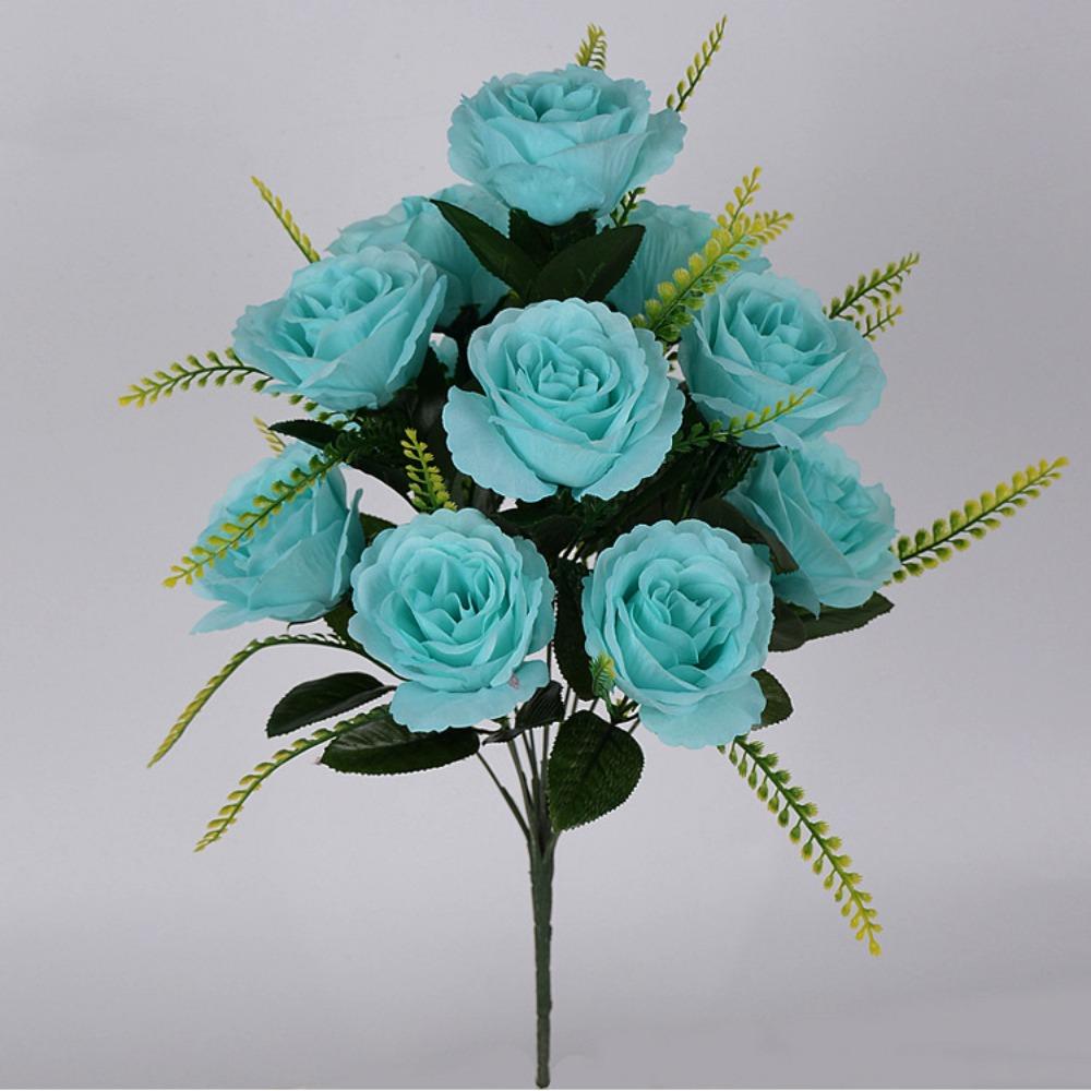 12 Heads Valentine's Day Flowers Mini Crystal Grass Bouquet Real Happy Silk Flower  Home Decorative