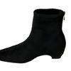 Low-heeled suede square-headed short boots women's 2025 autumn and winter new temperament suede women's boots, wedge-heeled rear zipper fashion boots