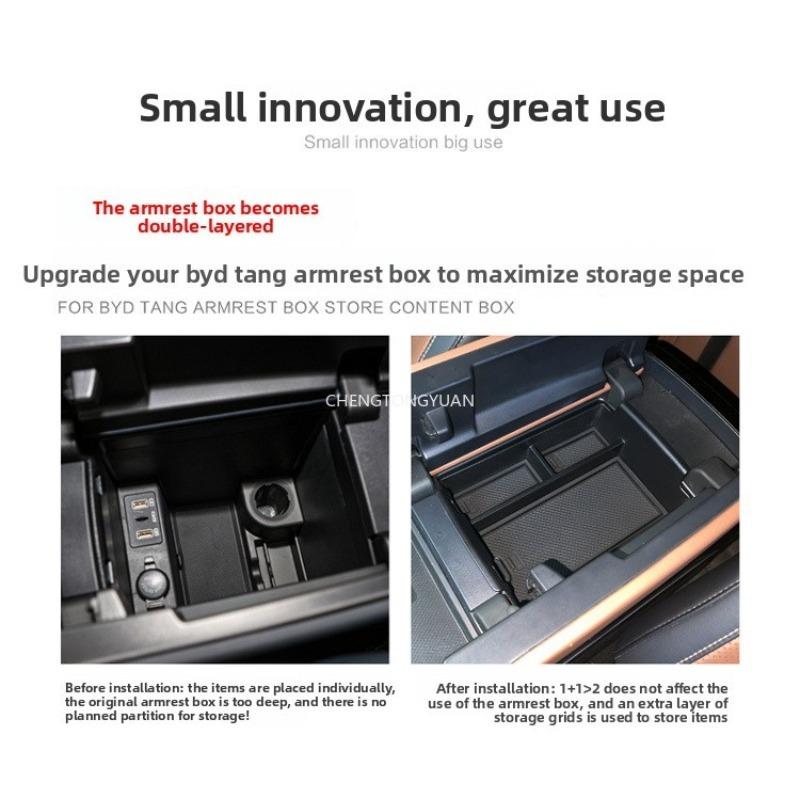 For BYD Tang DMI EV -2024 Center Console Lower Storage Box Car Interior Accessories Storage Tray Organizer Case