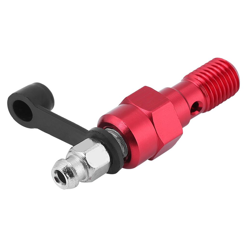 M10x1.0mm Motorcycle Brake Master Caliper Bleed Screw Nipple Banjo Bolt   Dust Cap Red