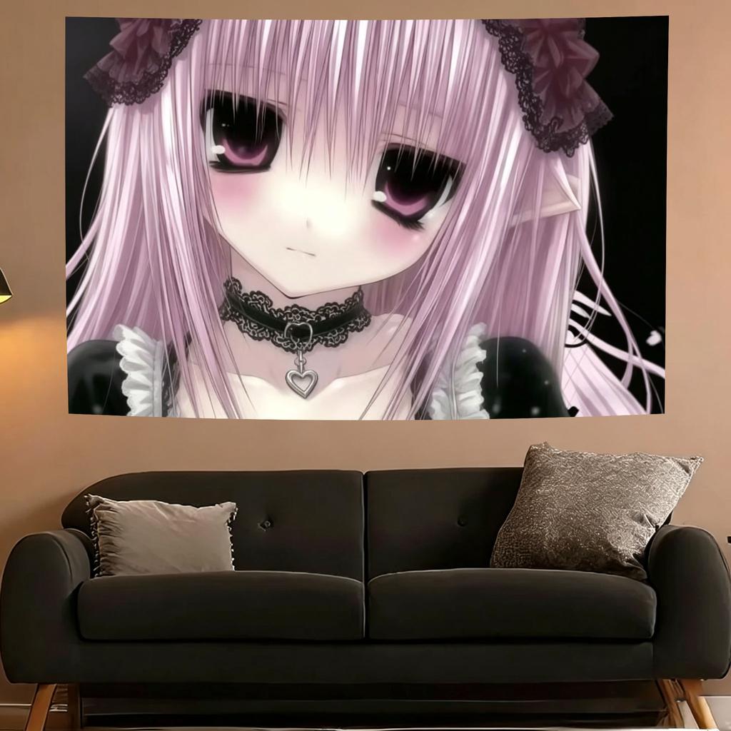 Vintage Instagram Style Anime GIrl Tapestry Suitable For Bedroom Home And Party Decoration Gift For Friends Vintage Art Style
