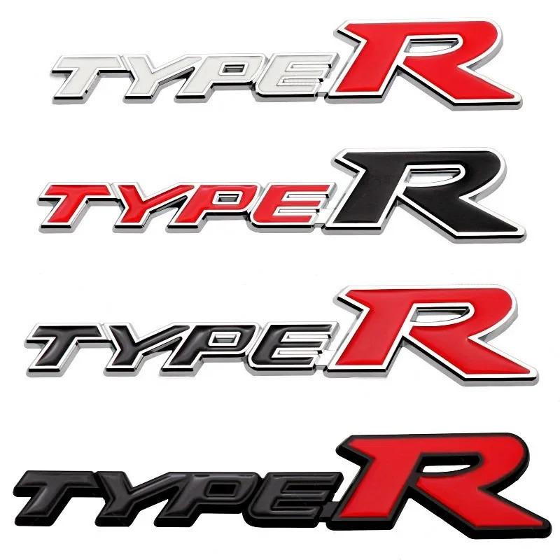 3D Metal Type S Type R Car Front Grill Rear Trunk Emblem Badge Sticker Decal For Honda Civic Typer TypeS CRV HRV Accord Fit QEM1