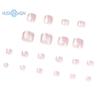 1 Set DIY Nail Art Kit with Glue Wearable False Toenail Short Press-On Nails Rose Flower Pattern Gel Fake Toenails Manicure Accessories