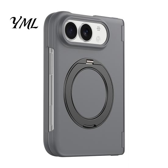 Shockproof Phone Case Magnetic for IPhoneDuo with 360 Degree Ring, Rotatable Non Comprehensive Hinge Protection Cover Slip Holder, Wireless