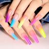 Nálepky na nehty s umělými nehty Rainbow Long Ballet Nails