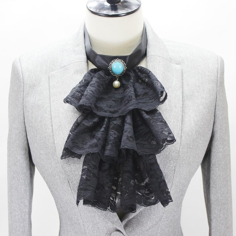 Cravatta Jabot Steampunk Coloniale da Donna Colletto Vittoriano con Volant Colletto Staccabile Accessori per Costume Cosplay