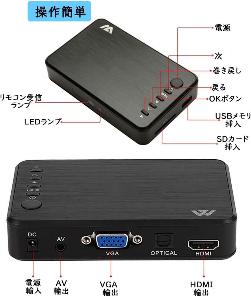 Mediaplayer Version 2024 4K Multimediaplayer HD-Player mit maximaler Auflösung SD-Speicher kompatibel Wiedergabe auf einem großen Bildschirm HDMI-Composite-Ausgang