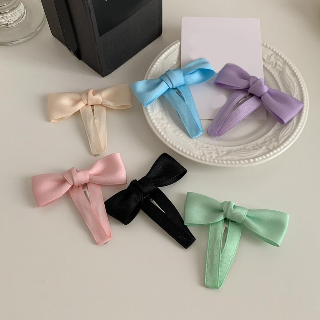Delicate Bow Elegant Y2K Style Side Clip Bow Hair Clip Sweet Girls Fairy Bow Style 3D Bowknot Balletcore