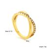 Accessories Fashion X-Diamond Ring Niche Design Cross Ring Stainless Steel Gold Plated Single Ring