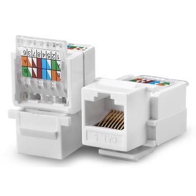 Rj45 Cat6 Utp Keystone Female Jack Connector Adapter Internet Network Lan Cable