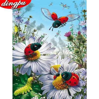 Diamant-Stickerei Daisy Marienkäfer Home Dekoration Blume Diamant Malerei
