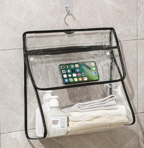 Waterproof Transparent PVC Hanging Clothes Bag Dormitory Storage Organizer Artifacts Hanging Storage Bag Easy Room Organization
