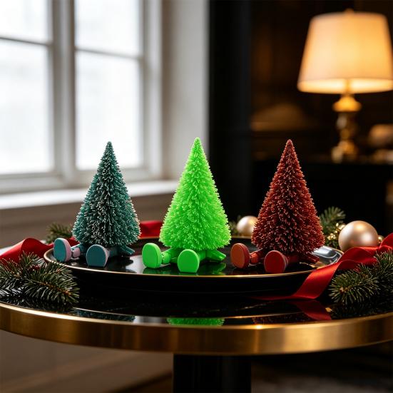 Collectable Movable Figures Christmas Tree Figure, Flexible Joints 3D Printed Holiday Atmosphere Decorations Ornament, Creative Festive Figure