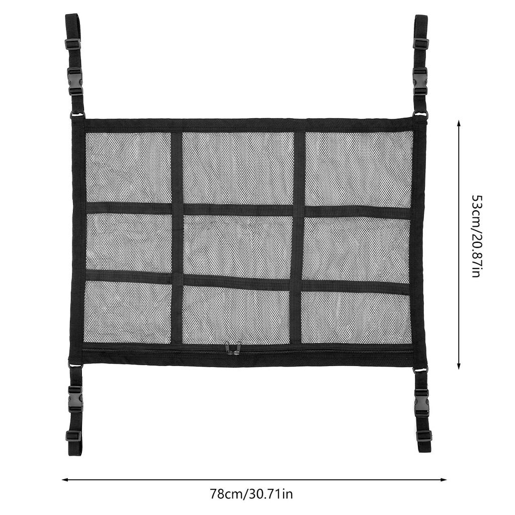 Car Ceiling Cargo Net Pocket Car Roof Storage Organizer Double-Layer Mesh Car Roof Storage Organizer 31x21Inch Car Camping