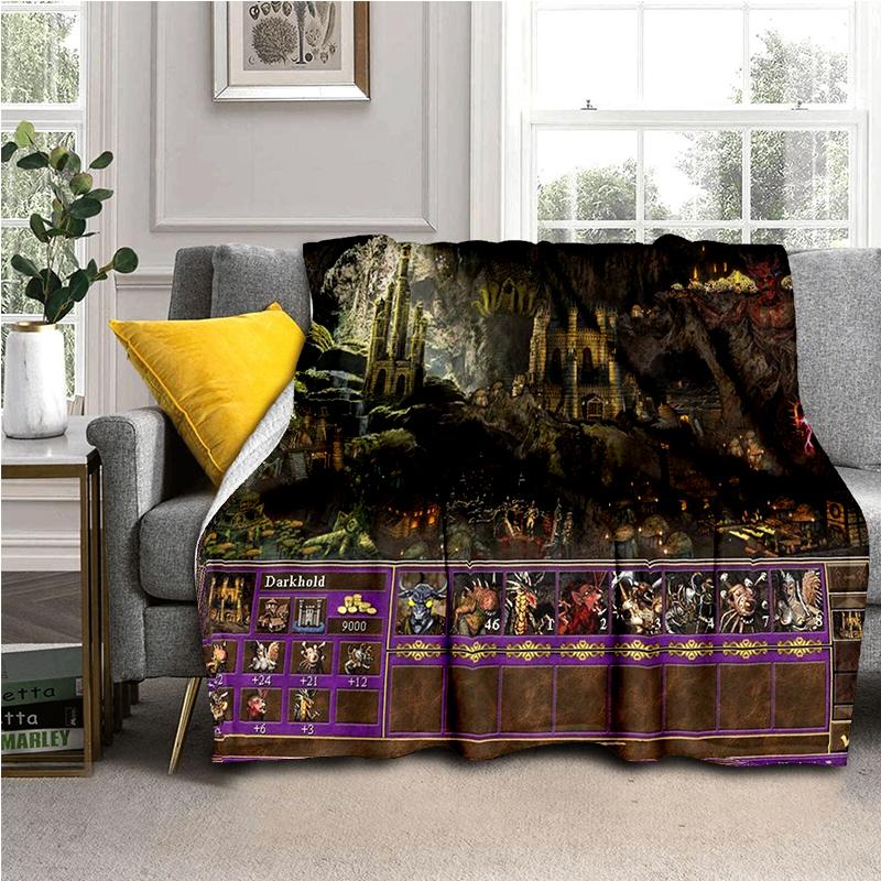 HOMM Game 9 Factions Races Stronghold Dwelling Creatures Heroes of Might and Magic Soft Blanket for Living Room Bedroom Bed Sofa