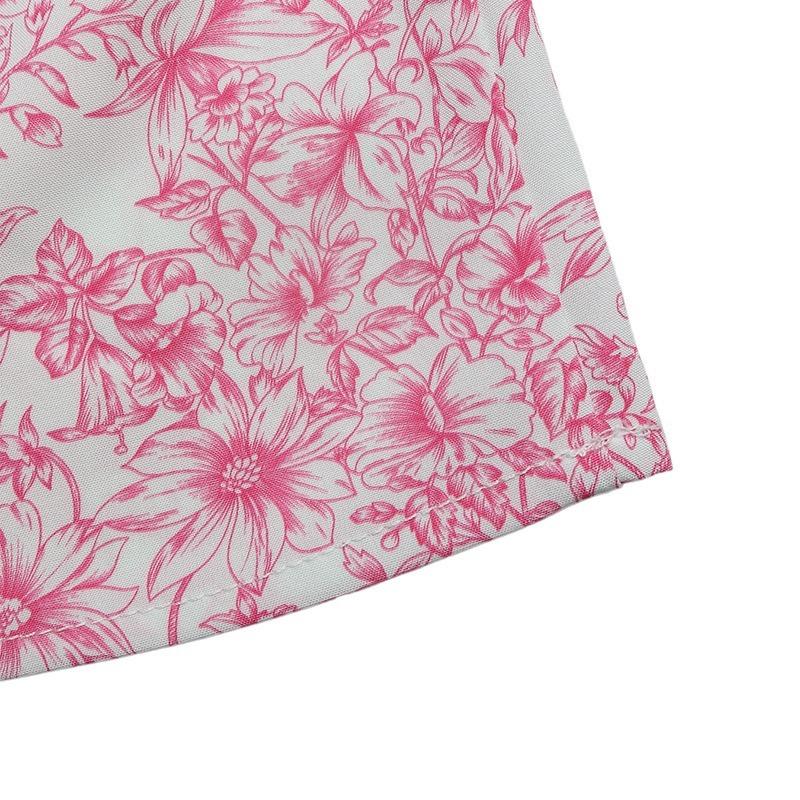 Women Fresh Pastoral Floral Print Back Bow Square Neck Ruffled Short Sleeve Blouse